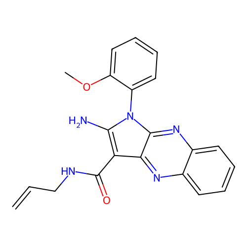 2-amino-1-(2-methoxyphenyl)-N-prop-2-enylpyrrolo[3,2-b]quinoxaline-3-carboxamide structure