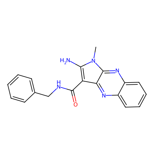 2-amino-N-benzyl-1-methyl-1H-pyrrolo[2,3-b]quinoxaline-3-carboxamide structure