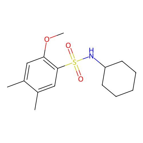 N-cyclohexyl-2-methoxy-4,5-dimethylbenzenesulfonamide structure