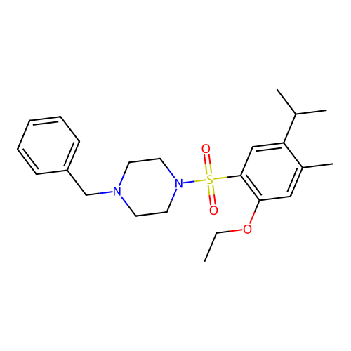 1-Benzyl-4-(2-ethoxy-4-methyl-5-propan-2-ylphenyl)sulfonylpiperazine structure