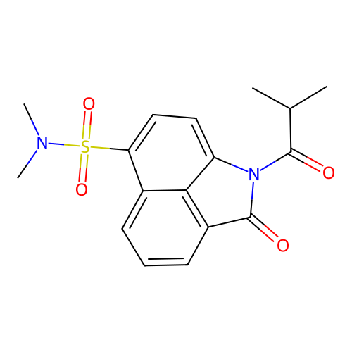 1-isobutyryl-N,N-dimethyl-2-oxo-1,2-dihydrobenzo[cd]indole-6-sulfonamide structure