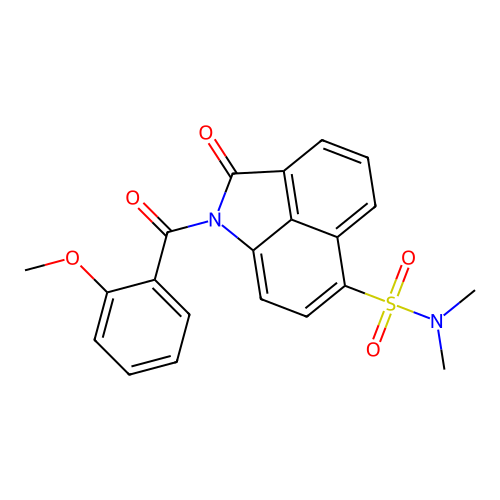 1-(2-methoxybenzoyl)-N,N-dimethyl-2-oxo-1,2-dihydrobenzo[cd]indole-6-sulfonamide structure