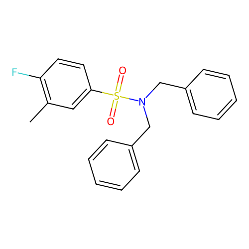 N,N-dibenzyl-4-fluoro-3-methylbenzenesulfonamide structure