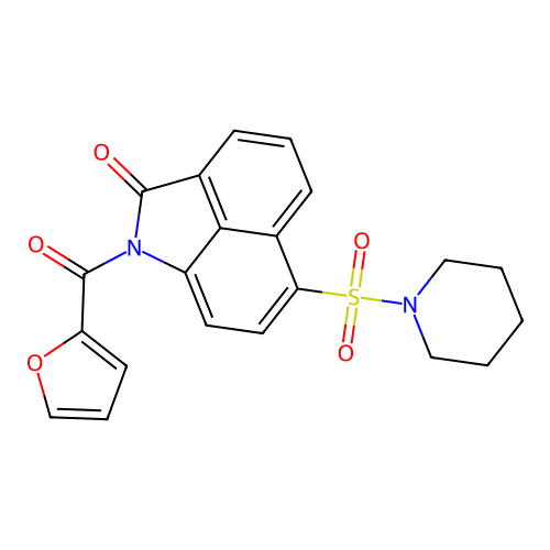 1-(furan-2-carbonyl)-6-(piperidin-1-ylsulfonyl)benzo[cd]indol-2(1H)-one structure