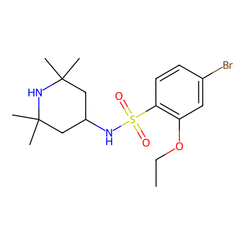 [(4-Bromo-2-ethoxyphenyl)sulfonyl](2,2,6,6-tetramethyl(4-piperidyl))amine structure