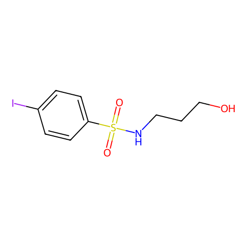 N-(3-hydroxypropyl)-4-iodobenzenesulfonamide structure