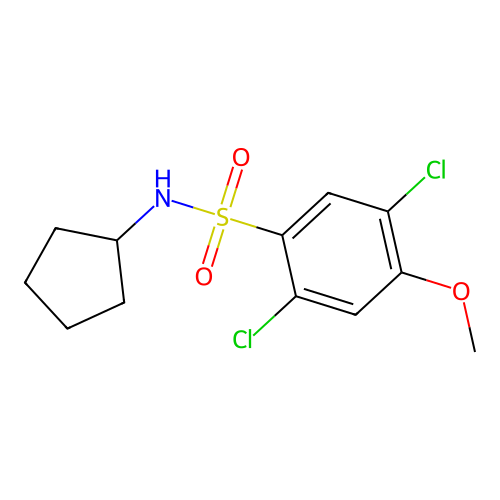 2,5-dichloro-N-cyclopentyl-4-methoxybenzenesulfonamide structure
