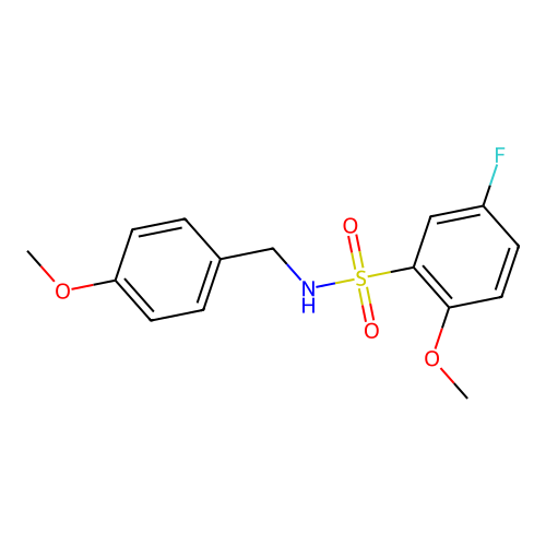 5-fluoro-2-methoxy-N-(4-methoxybenzyl)benzenesulfonamide structure