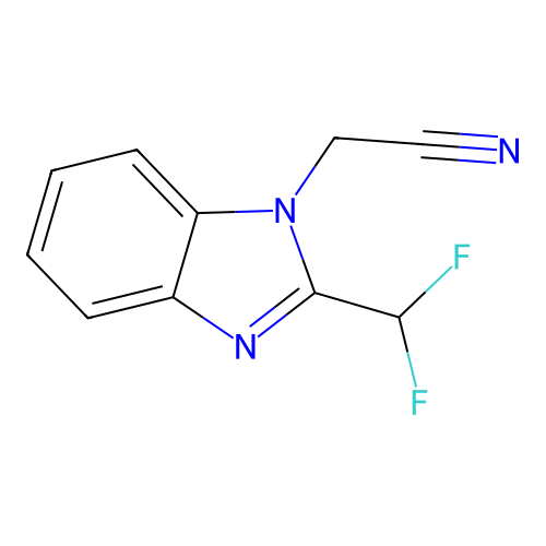 [2-(difluoromethyl)-1H-benzimidazol-1-yl]acetonitrile structure