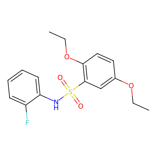 2,5-diethoxy-N-(2-fluorophenyl)benzenesulfonamide structure