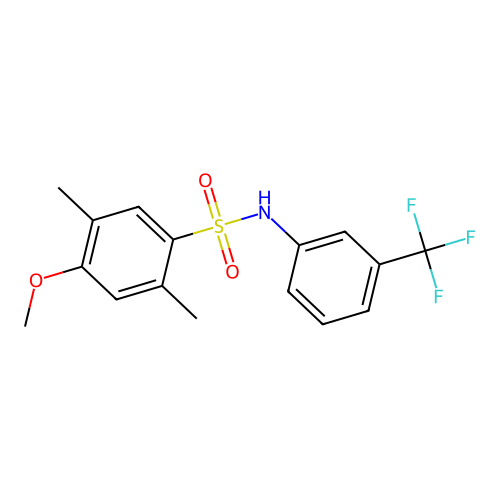 4-methoxy-2,5-dimethyl-N-[3-(trifluoromethyl)phenyl]benzene-1-sulfonamide structure