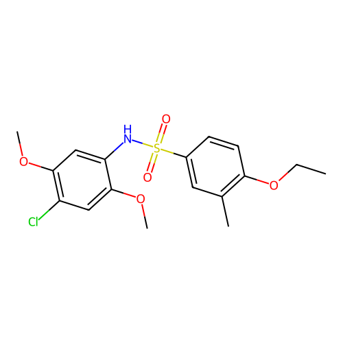 N-(4-chloro-2,5-dimethoxyphenyl)-4-ethoxy-3-methylbenzenesulfonamide structure
