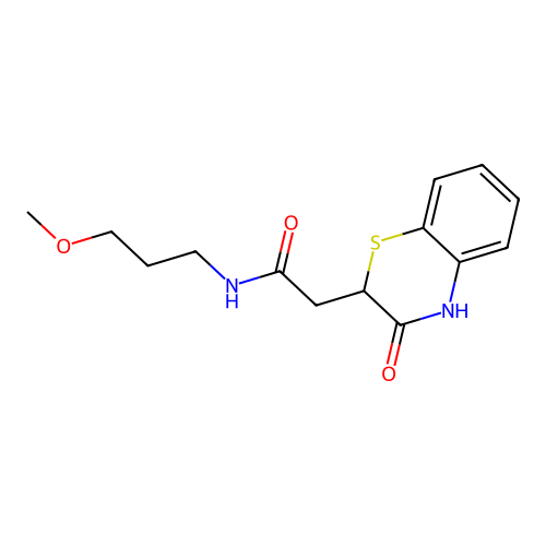 N-(3-methoxypropyl)-2-(3-oxo-3,4-dihydro-2H-1,4-benzothiazin-2-yl)acetamide structure