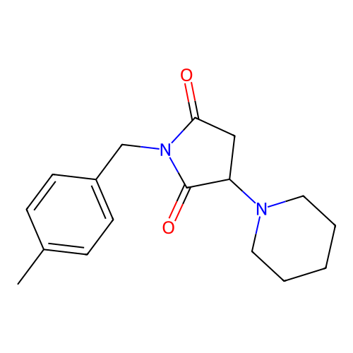 1-(4-Methylbenzyl)-3-(piperidin-1-yl)pyrrolidine-2,5-dione structure