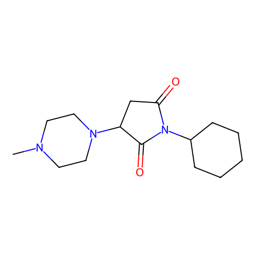 1-Cyclohexyl-3-(4-methylpiperazin-1-yl)pyrrolidine-2,5-dione structure