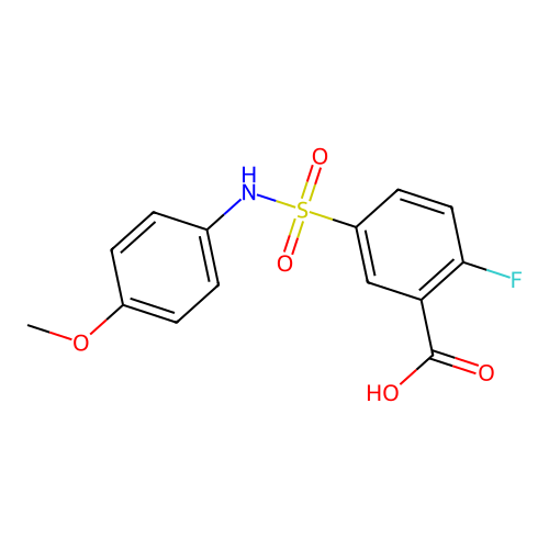 2-fluoro-5-[(4-methoxyphenyl)sulfamoyl]benzoic Acid structure