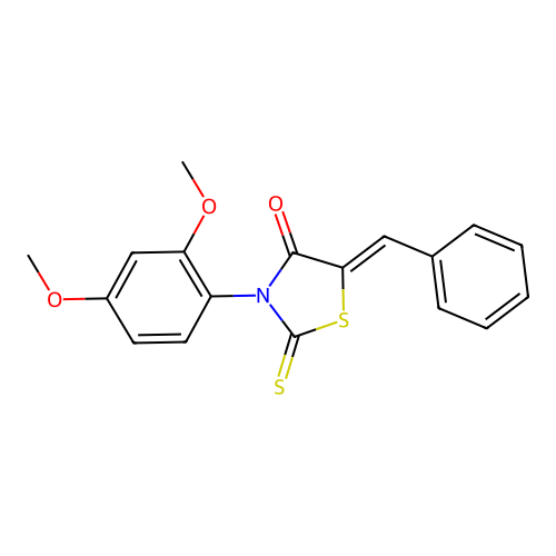 5-Benzylidene-3-(2,4-dimethoxyphenyl)-2-sulfanylidene-1,3-thiazolidin-4-one structure