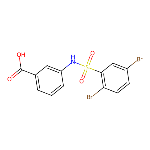 3-{[(2,5-Dibromophenyl)sulfonyl]amino}benzoic acid structure
