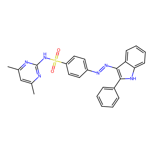 N-(4,6-Dimethyl-2-pyrimidinyl)-4-((2-phenyl-1H-indol-3-yl)azo)benzenesulfonamide structure