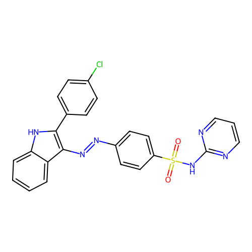 4-((2-(4-Chlorophenyl)-1H-indol-3-yl)azo)-N-2-pyrimidinylbenzenesulfonamide structure