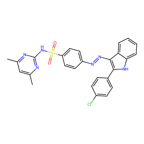 4-((2-(4-Chlorophenyl)-1H-indol-3-yl)azo)-N-(4,6-dimethyl-2-pyrimidinyl)benzenesulfonamide structure