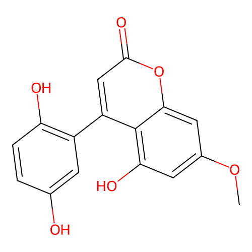 4-(2,5-Dihydroxyphenyl)-5-hydroxy-7-methoxy-2-benzopyrone structure