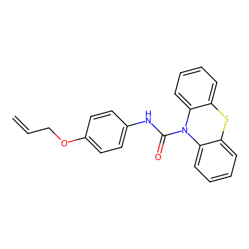 N-(4-prop-2-enoxyphenyl)phenothiazine-10-carboxamide structure