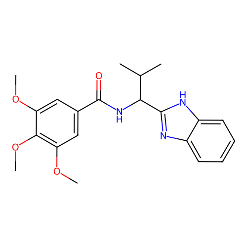N-[1-(1H-benzimidazol-2-yl)-2-methylpropyl]-3,4,5-trimethoxybenzamide structure