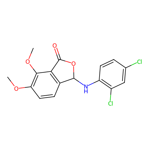 3-[(2,4-dichlorophenyl)amino]-6,7-dimethoxy-2-benzofuran-1(3H)-one structure