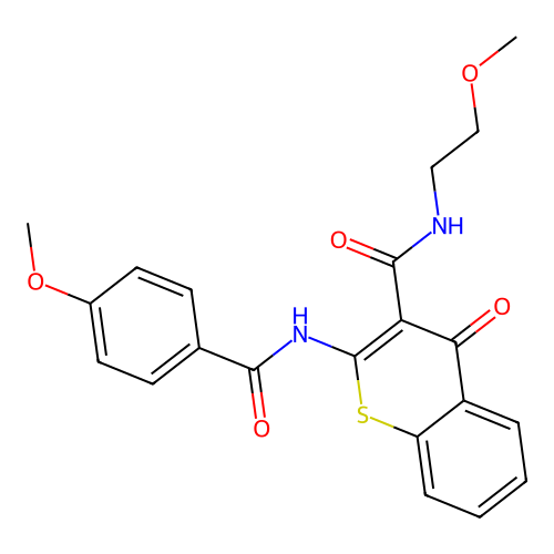 2-(4-methoxybenzamido)-N-(2-methoxyethyl)-4-oxo-4H-thiochromene-3-carboxamide structure