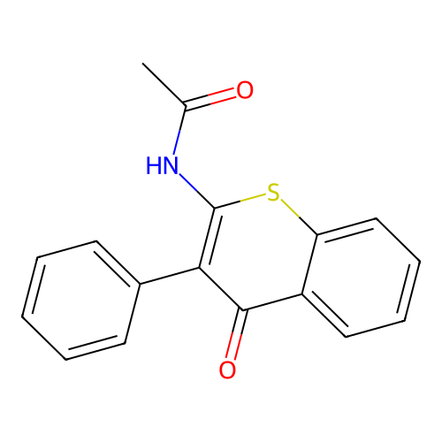 N-(4-oxo-3-phenyl-4H-thiochromen-2-yl)acetamide structure