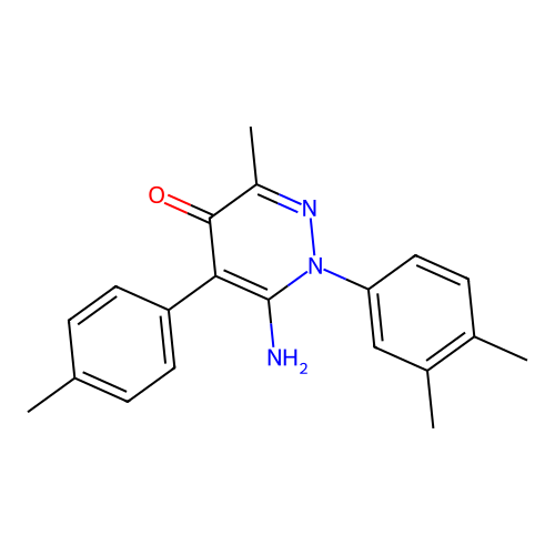 6-amino-1-(3,4-dimethylphenyl)-3-methyl-5-(4-methylphenyl)pyridazin-4(1H)-one structure