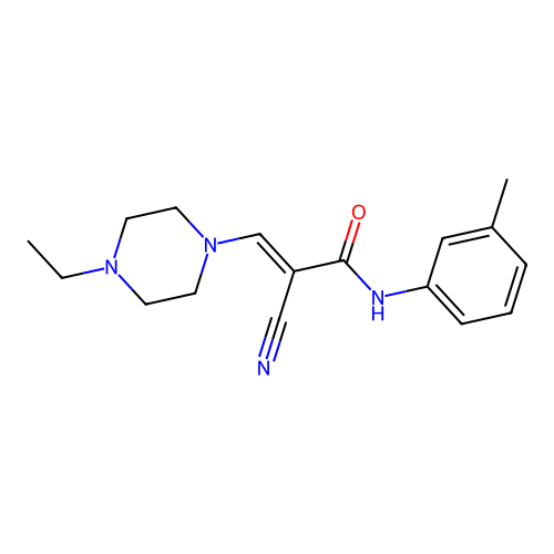 2-cyano-3-(4-ethylpiperazin-1-yl)-N-(3-methylphenyl)prop-2-enamide structure