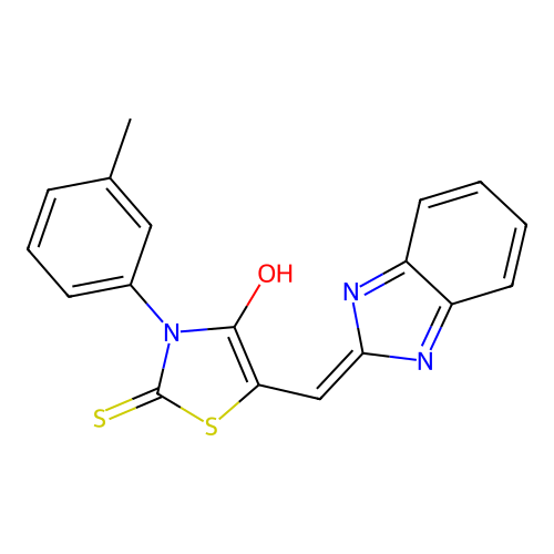 (Z)-5-((1H-benzo[d]imidazol-2-yl)methylene)-2-thioxo-3-(m-tolyl)thiazolidin-4-one structure