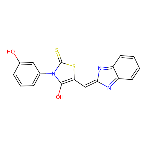 (Z)-5-((1H-benzo[d]imidazol-2-yl)methylene)-3-(3-hydroxyphenyl)-2-thioxothiazolidin-4-one structure