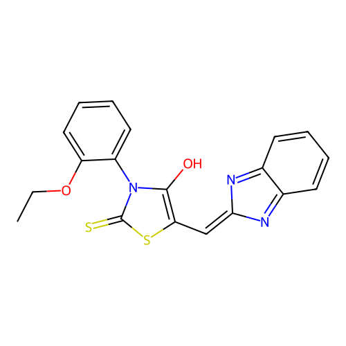 (Z)-5-((1H-benzo[d]imidazol-2-yl)methylene)-3-(2-ethoxyphenyl)-2-thioxothiazolidin-4-one structure