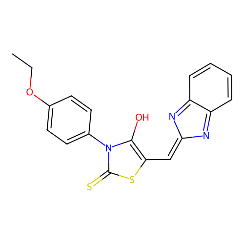 (Z)-5-((1H-benzo[d]imidazol-2-yl)methylene)-3-(4-ethoxyphenyl)-2-thioxothiazolidin-4-one structure