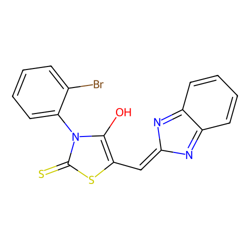 (5E)-5-(1H-benzimidazol-2-ylmethylidene)-3-(2-bromophenyl)-2-thioxo-1,3-thiazolidin-4-one structure