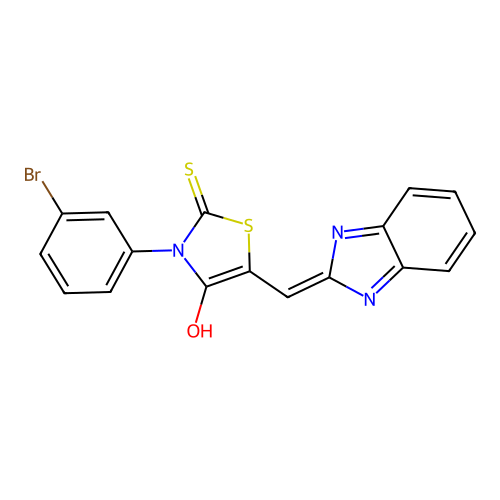 (5Z)-5-(1H-benzimidazol-2-ylmethylidene)-3-(3-bromophenyl)-2-thioxo-1,3-thiazolidin-4-one structure