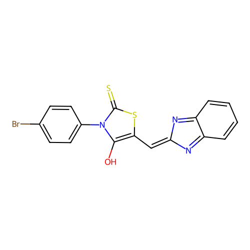 (5Z)-5-(1H-benzimidazol-2-ylmethylidene)-3-(4-bromophenyl)-2-thioxo-1,3-thiazolidin-4-one structure