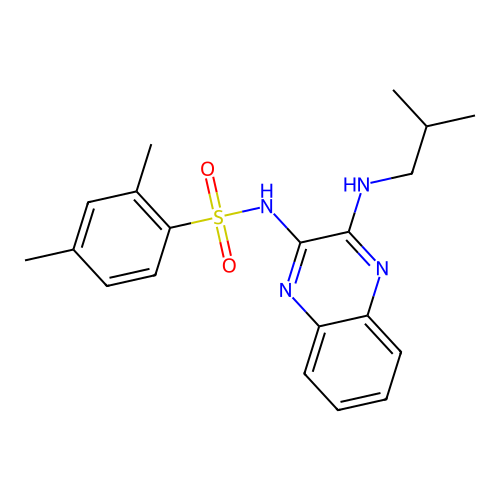 N-(3-(isobutylamino)quinoxalin-2-yl)-2,4-dimethylbenzenesulfonamide structure