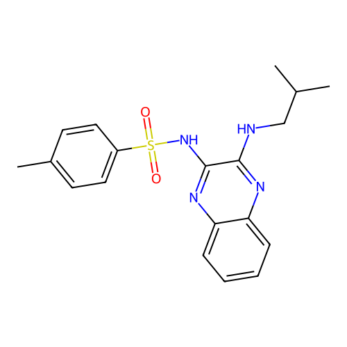 N-(3-(isobutylamino)quinoxalin-2-yl)-4-methylbenzenesulfonamide structure