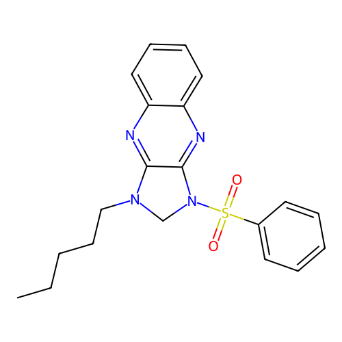 1-pentyl-3-(phenylsulfonyl)-2,3-dihydro-1H-imidazo[4,5-b]quinoxaline structure