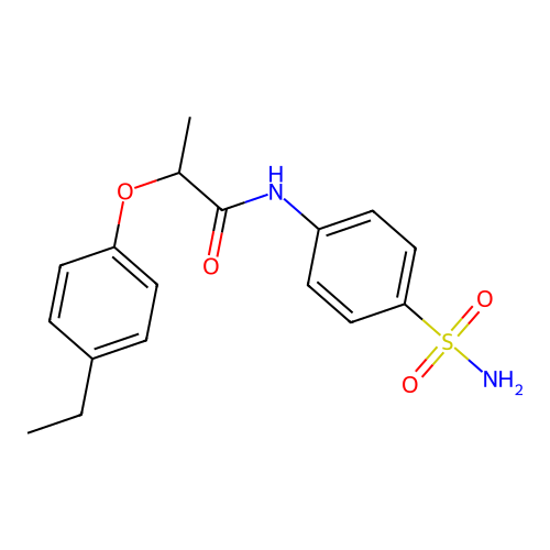 2-(4-ethylphenoxy)-N-(4-sulfamoylphenyl)propanamide structure