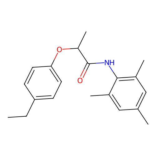 2-(4-ethylphenoxy)-N-mesitylpropanamide structure