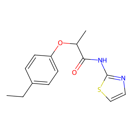 2-(4-ethylphenoxy)-N-(1,3-thiazol-2-yl)propanamide structure