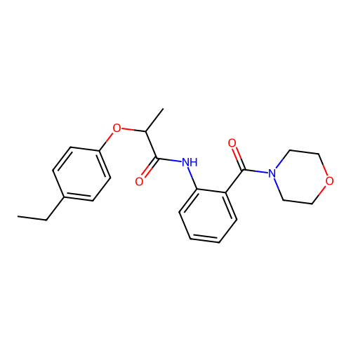 2-(4-ethylphenoxy)-N-[2-(4-morpholinylcarbonyl)phenyl]propanamide structure