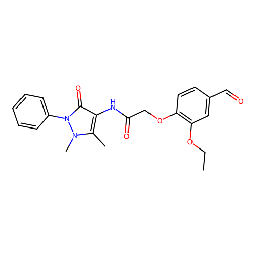 N-(1,5-dimethyl-3-oxo-2-phenyl-2,3-dihydro-1H-pyrazol-4-yl)-2-(2-ethoxy-4-formylphenoxy)acetamide structure