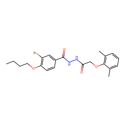 3-Bromo-4-butoxybenzoic acid 2-[2-(2,6-dimethylphenoxy)acetyl]hydrazide structure