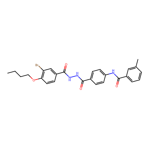 3-Bromo-4-butoxybenzoic acid 2-[4-[(3-methylbenzoyl)amino]benzoyl]hydrazide structure